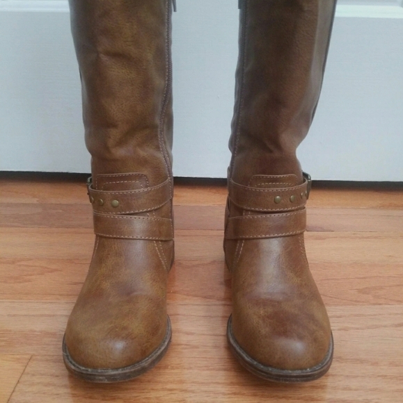 Brown JustFab Riding Boots - Picture 3 of 7